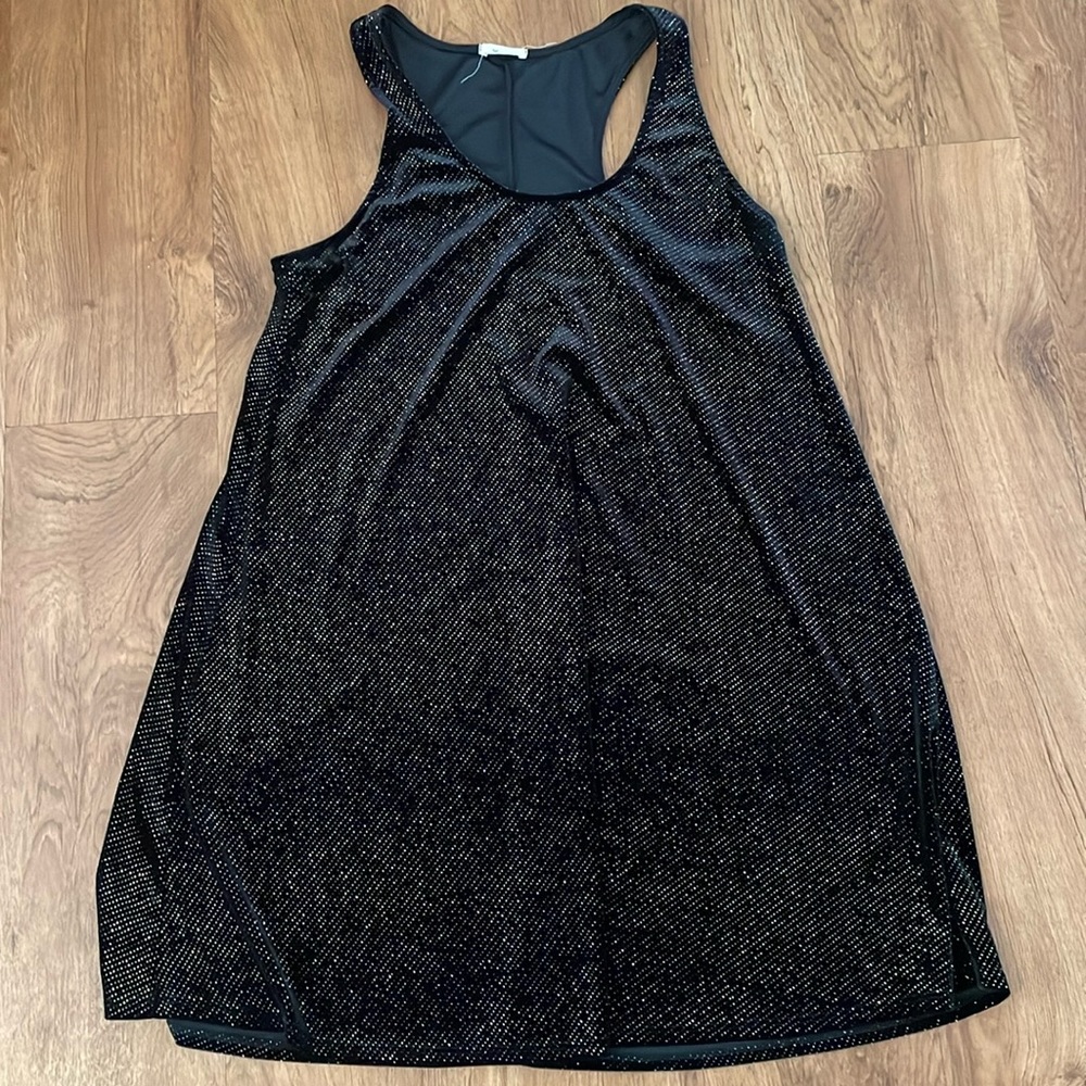 Velvet Dress with Gold Sparkles
